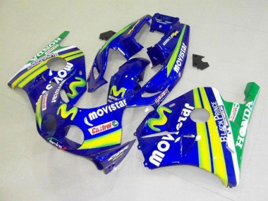 Wholesale 1990-1998 Honda CBR250RR MC22 Motorcycle Fairings - Blue Yellow Green MoviStar Castrol