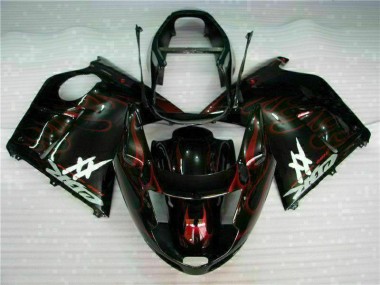 Wholesale 1996-2007 Honda CBR1100XX Blackbird Abs Motorcycle Fairing - Glossy Black Red Flame