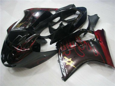Wholesale 1996-2007 Honda CBR1100XX Blackbird Abs Motorcycle Fairings - Glossy Black Red Flame