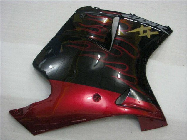 1996-2007 Honda CBR1100XX Blackbird Abs Motorcycle Fairings - Glossy Black Red Flame