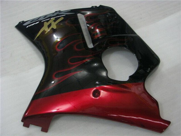 1996-2007 Honda CBR1100XX Blackbird Abs Motorcycle Fairings - Glossy Black Red Flame