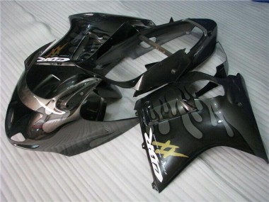 Wholesale 1996-2007 Honda CBR1100XX Blackbird Motorcycle Fairings - Glossy Black Silver Flame