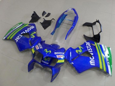 Wholesale 1998-2001 Honda VFR 800 Motorcycle Fairings - Blue Green White MoviStar