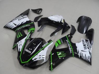 Wholesale 2000-2001 Yamaha YZF R1 Motorcycle Fairings - White Black Green Monster