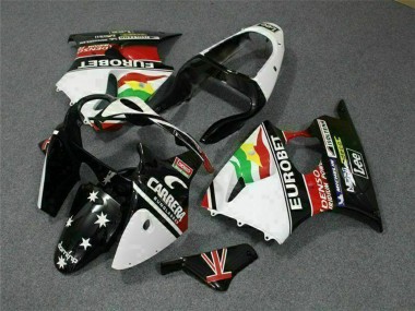 Wholesale 2000-2002 Kawasaki ZX6R Motorcycle Fairings - White Red Yellow Green Glossy Black Star EuroBet