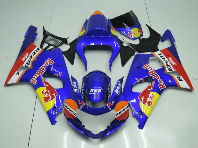 2000-2002 Suzuki GSXR 1000 Motorcycle Fairings - Blue Yellow Red Bull Repsol