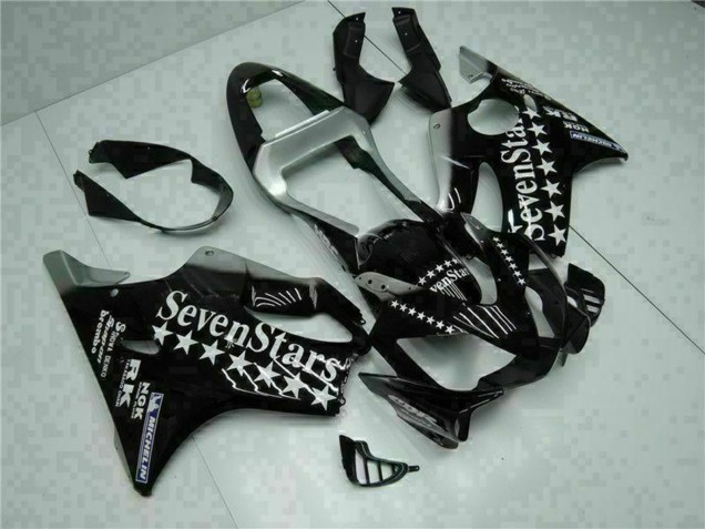 2001-2003 Honda CBR600 F4i Motorcycle Fairings - Glossy Black Silver SevenStars