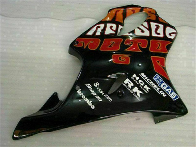 2001-2003 Honda CBR600 F4i Motorcycle Fairings - Yellow Orange Glossy Black Rossi 46