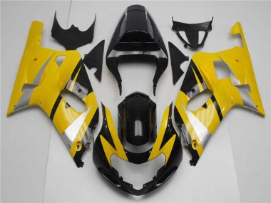 Wholesale 2001-2003 Suzuki GSXR 600/750 Motorcycle Fairings - Yellow Silver Glossy Black