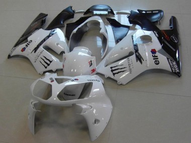 Wholesale 2002-2006 Kawasaki ZX12R Motorcycle Fairings - White Glossy Black Monster