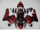 2003-2004 Honda CBR600RR Motorcycle Fairings - Red Matte Black Stripe