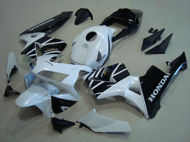 2003-2004 Honda CBR600RR Motorcycle Fairings - White Glossy Black