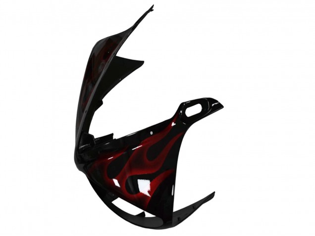2003-2004 Yamaha YZF R6 Motorcycle Fairing - Glossy Black Red Flame