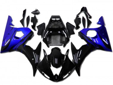 Wholesale 2003-2004 Yamaha YZF R6 Motorcycle Fairing Kits - Blue Glossy Black