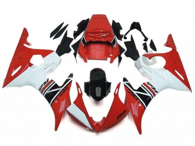 Wholesale 2003-2004 Yamaha YZF R6 Motorcycle Fairing - Red White Glossy Black