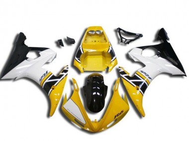 Wholesale 2003-2004 Yamaha YZF R6 Motorcycle Fairing - Yellow White Glossy Black