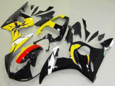 Wholesale 2003-2004 Yamaha YZF R6 Motorcycle Fairings - Yellow Red Glossy Black