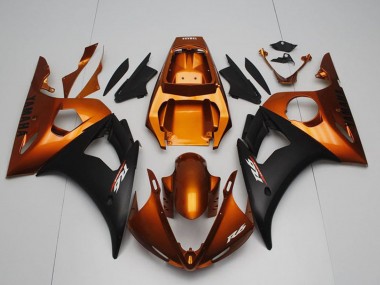 Wholesale 2003-2004 Yamaha YZF R6 Motorcycle Fairings - Orange Matte Black