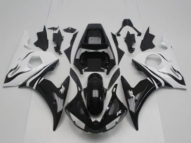 Wholesale 2003-2004 Yamaha YZF R6 Bike Fairings - White Glossy Black