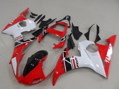 Wholesale 2003-2004 Yamaha YZF R6 Motorcycle Fairing Kits - White Red Glossy Black