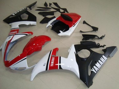 Wholesale 2003-2004 Yamaha YZF R6 Motorcycle Fairings - White Red Matte Black