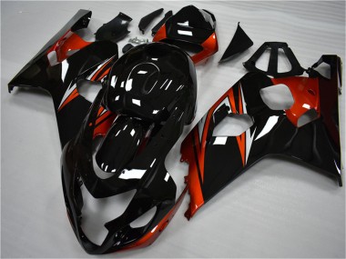 Wholesale 2004-2005 Suzuki GSXR 600/750 Motorcycle Fairings - Glossy Black Red Stripe