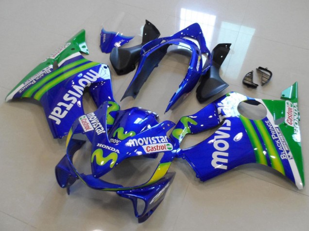 2004-2007 Honda CBR600 F4i Motorcycle Fairings - Blue Green MoviStar Castrol