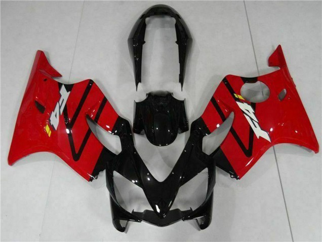 2004-2007 Honda CBR600 F4i Bike Fairings - Red Glossy Black