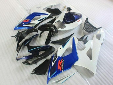 Wholesale 2005-2006 Suzuki GSXR 1000 Motorcycle Fairing Kits - White Blue Glossy Black