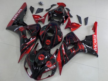 Wholesale 2006-2007 Honda CBR1000RR Motorcycle Fairings - Red Glossy Black Bacardi