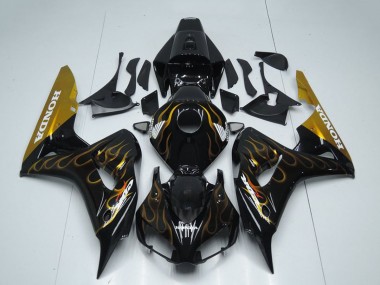 Wholesale 2006-2007 Honda CBR1000RR Motorcycle Fairing - Glossy Black Gold Flame