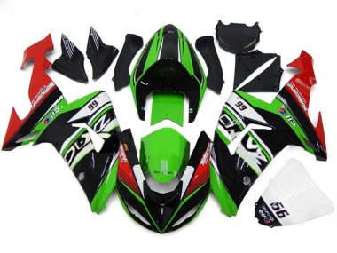 Wholesale 2006-2007 Kawasaki ZX10R Motorcycle Fairings - Green White Red Black 66