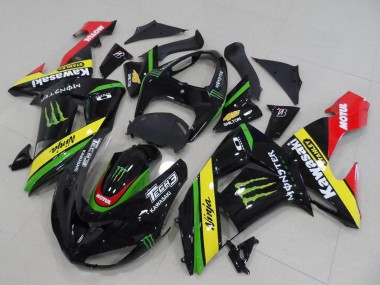 Wholesale 2006-2007 Kawasaki ZX10R Motorcycle Fairings - Glossy Black Red Yellow Green Monster