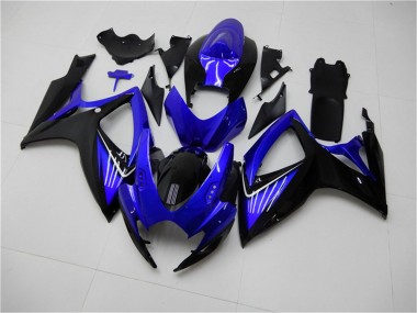 Wholesale 2006-2007 Suzuki GSXR 600/750 Motorcycle Fairings - Blue Glossy Black