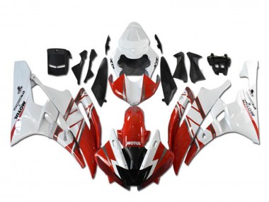 Wholesale 2006-2007 Yamaha YZF R6 Motorcycle Fairings - White Red Black Motul Michelin