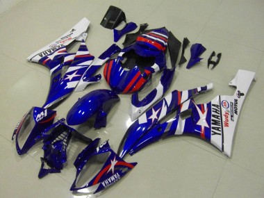Wholesale 2006-2007 Yamaha YZF R6 Motorcycle Fairings - White Blue Red Motul Michelin