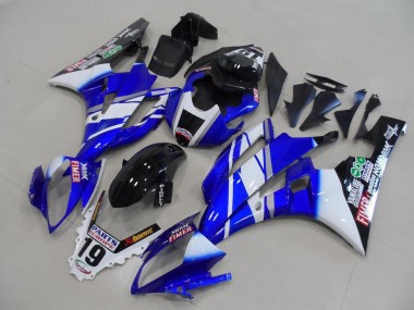 Wholesale 2006-2007 Yamaha YZF R6 Motorcycle Fairings - White Blue Glossy Black Fimer Yamalube