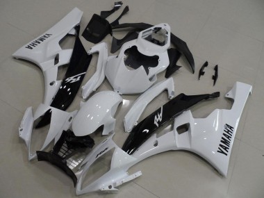 Wholesale 2006-2007 Yamaha YZF R6 Motorcycle Fairings - White Glossy Black