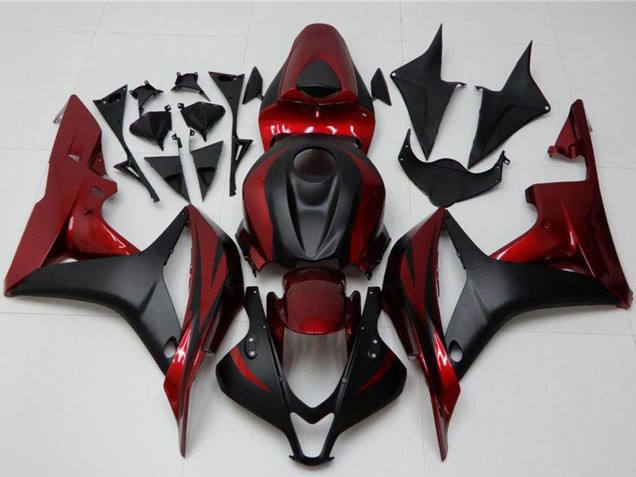2007-2008 Honda CBR600RR Motorcycle Fairing Kits - Red Matte Black