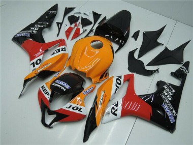 Wholesale 2007-2008 Honda CBR600RR Bike Fairings - Orange White Red Glossy Black Repsol