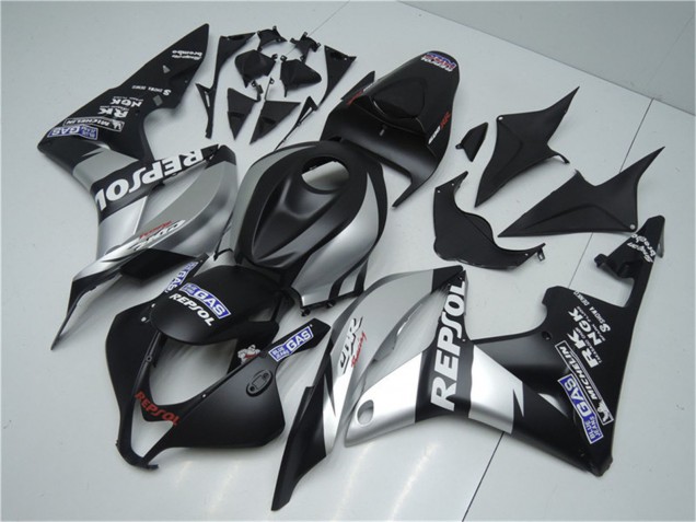 2007-2008 Honda CBR600RR Motorcycle Fairings - Matte Black Silver Grey Repsol