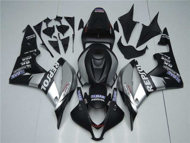2007-2008 Honda CBR600RR Motorcycle Fairings - Matte Black Silver Grey Repsol