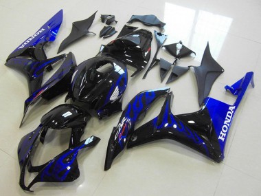 Wholesale 2007-2008 Honda CBR600RR Motorcycle Fairings - Glossy Black Blue Flame