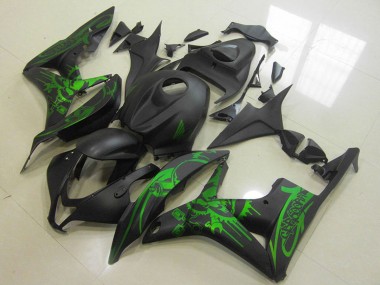 Wholesale 2007-2008 Honda CBR600RR Motorcycle Fairings - Green Matte Black Skull