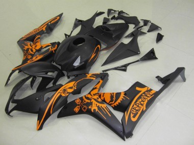 Wholesale 2007-2008 Honda CBR600RR Motorcycle Fairings - Matte Black Orange Skull