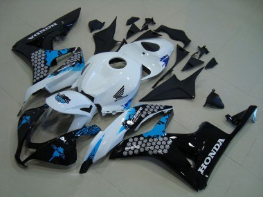 Wholesale 2007-2008 Honda CBR600RR Motorcycle Fairing Kits - White Blue Glossy Black
