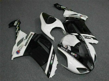 Wholesale 2007-2008 Kawasaki ZX6R Motorcycle Fairings - Black White Elf