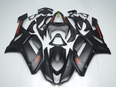 Wholesale 2007-2008 Kawasaki ZX6R Motorcycle Fairings - Matte Black with Red Sticker