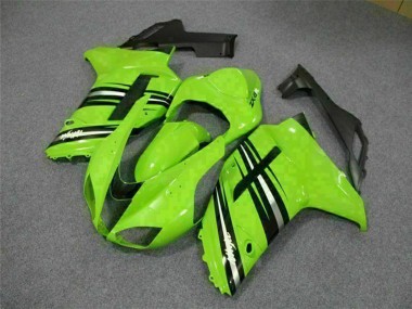 Wholesale 2007-2008 Kawasaki ZX6R Motorcycle Fairing Kits - Green Black
