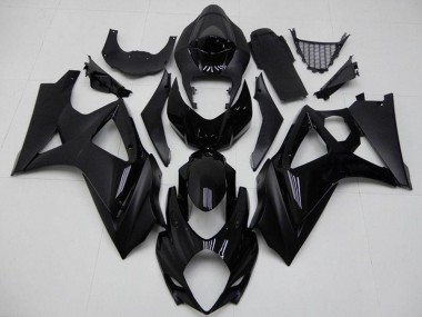 Wholesale 2007-2008 Suzuki GSXR 1000 Motorcycle Fairings - Glossy Black Matte Black No Decal